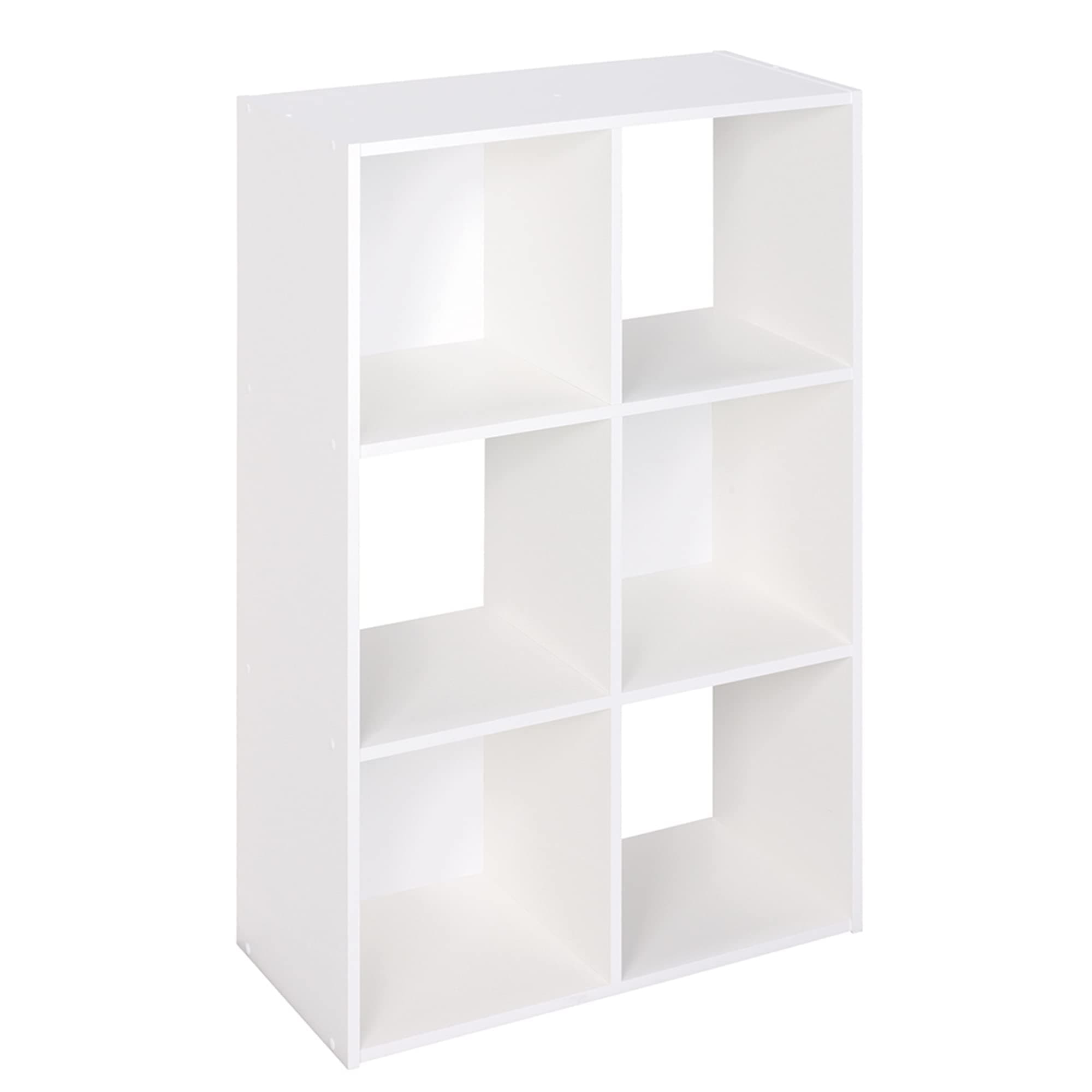 ClosetMaid Cubeicals 6 Cube Storage Shelf Organizer Bookshelf, Stackable, Vertical or Horizontal, Easy Assembly, Wood, White Finish