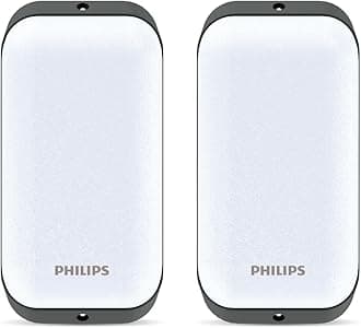 Philips 10-Watt LED Bulk Head Light |WT110W LED10S Bulk Head Light for Office, Shop & Outdoor Lighting | Colour : Crystal White, Pack of 2