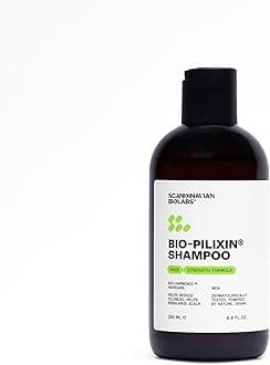 - Scandinavian Biolabs Bio-Pilixin® Shampoo For Men | Strengthens Hair, Helps Greasiness, Balances Scalp, Eucalyptus Aroma, Dermatologically Tested, Made in Denmark, 250 mL/ 8.8 Oz