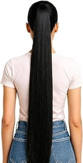 AHS Long Braid Hair Extension for Women and Girls | Nakli Hair Wig Synthetic Braided for Girls | Bangs Hair Extension, Stylish Hairpiece for Traditional & Party Look (Black)