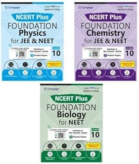 Class 10th NCERT Plus Foundation Physics + Chemistry + Biology for JEE & NEET Combo (Set of 3 Books) - New Edition 2025