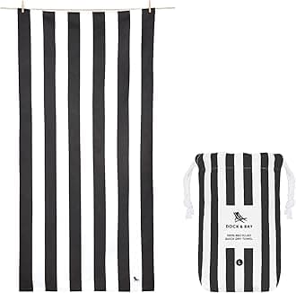 Dock & Bay Beach Towel - Quick Dry, Sand Free - Compact, Lightweight - 100% Recycled - Includes Bag - Cabana - Kamari Charcoal - Extra Large (200x90cm, 78x35")