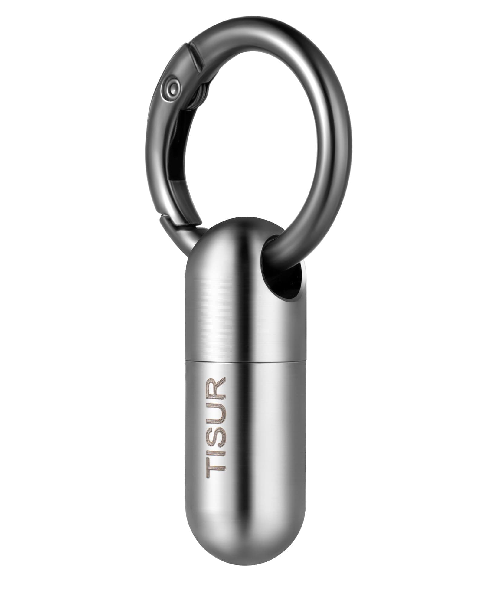 TISUR Micro Keychain Pill Holder, Titanium Pill Case Waterproof Pill Container, Portable Tiny Pill Organizer for Travel Purse Pocket