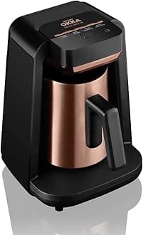 Okka Rich Automatic Turkish Coffee and Hot Beverage Maker, Velvetiser, 5 cups, Black/Copper