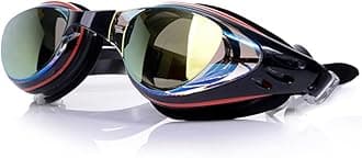 DUEYUN Wide Vision Swimming Goggles Adult Dioptres: 0 to -8.0, Optical Swimming Goggles Adult Adjustment Anti-Fog Anti-Leak UV Protection for Men Women with Storage Case