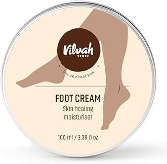 Vilvah Store Foot Cream for dry and cracked feet moisturizes men and women rough heels, and softens the chapped or calloused feet suitable for all skin types, 100ml