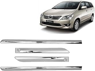 Empica Full Chrome Car Side Moulding Door Beading Protector Cladding Compatible with Toyota Innova (Set of 4 Pcs, Silver)