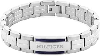 Tommy Hilfiger Men's Jewelry - Hypoallergenic Link Bracelet with Fold-Over Clasp – Casual and Stylish - Fashion Accessory, Gift for Him, Large, Stainless Steel, no gemstone