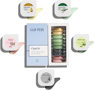 10 Piece Clay Mask Variety Kit | Rose Dead Sea Green Tea Aloe Vera 24K Gold | for Men & Women Facial and Skin Care