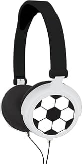 Lexibook, Football, Stereo Headphones, kids safe, foldable and adjustable, black/white, HP015FO