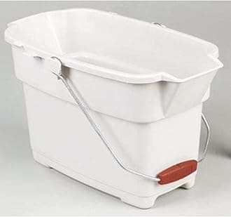 Rubbermaid Roughneck Square Bucket, 14-Quart, Bisque, Sturdy Pail Bucket Organizer Household Cleaning Supplies Projects Mopping Storage Comfortable Durable Grip Pour Handle