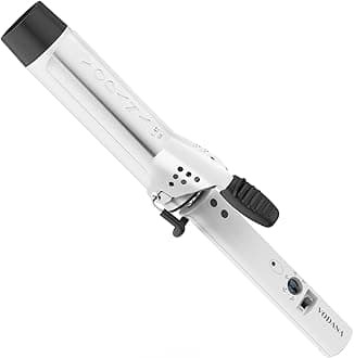 Professional GlamWave Ceramic Curling Iron, Long-Lasting Natural Curls, Instant Heat, Hair Curler, Curling Wand, Available in USA (1.4 inch, White)