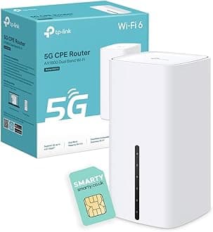 TP-Link Archer NX210 5G Router With SIM Card, AX1800 Wi-Fi 6 Dual-Band WiFi Router, Up To 4.67Gbps Download Speeds, Gigabit LAN/WAN Port, Plug & Play, EasyMesh-Compatible, Sim Slot WiFi Booster