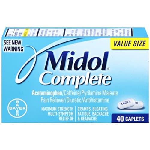 Midol Complete Caplets, 40-Count Boxes (Pack of 3), Packaging May Vary