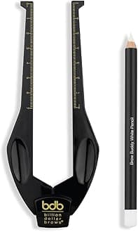 Billion Dollar Brows 2-Piece Brow Buddy Contour Stencil Microblading Kit for Symmetrical Eyebrows, Black