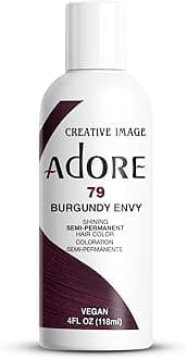 Adore Semi Permanent Hair Color (079 Burgundy Envy) | Vegan & Cruelty-Free Red Hair Dye | No Ammonia, No Peroxide, No Alcohol | 4 Fl Oz