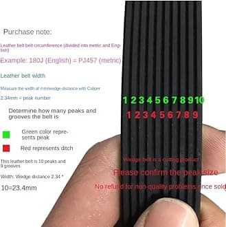 MYruN V-Belt Treadmill Belt Drive Belt 230J/PJ584 240J/PJ610 3/5Ribs Rubber Multi Groove Belt Multi Wedge Treadmill Motor Bike Fitness MYruN (Size : 305J-PJ775, Style : 1PC_10RIBS)