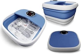 Lifelong Electric Foldable Foot Spa Massager with 8 Manual Massage Rollers, Digital Panel & Water Heating Technology for Pain Relief| Pedicure Machine| Foot Massager (LLM810, Blue)