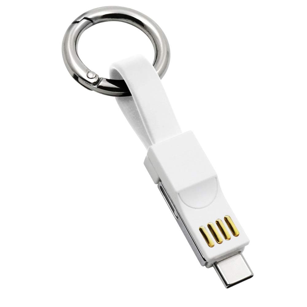 Short Lightning Cable USB C Keyring Multi Charging Cable for iPhone Android Magnetic Portable Charger Cable for Samsung Galaxy Huawei Nexus Google Pixel LG HTC Sony iOS All Smartphones