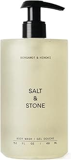 SALT & STONE Antioxidant-Rich Body Wash - Bergamot & Hinoki | Cleanse, Nourish & Soften Skin with Niacinamide & Hyaluronic Acid | Free From Parabens, Sulfates & Phthalates (15.2 fl oz)
