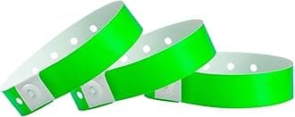 500 WristCo Neon Green Plastic Wristbands for Events – Extended Wear, Secure Snap Prevents Reuse – Premium-Grade Bracelets for Hospital & Medical ID, Party & VIP Identification