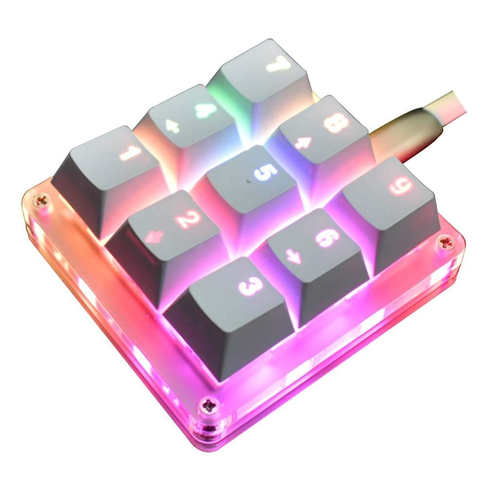 9 Keys 24 Macro Programmable Setting Keypad RGB Backlight Mechanical Keyboard for OSU Single-Handed Keyboard Electric Contest Game PC Laptop MAC Win Geeker Outemu Blue Switch