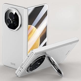 Gruattreay Case for Honor Magic V3（2024）,Magnetic Hinge Shockproof Anti-fall Protective Cover with Tempered Front Film (White)