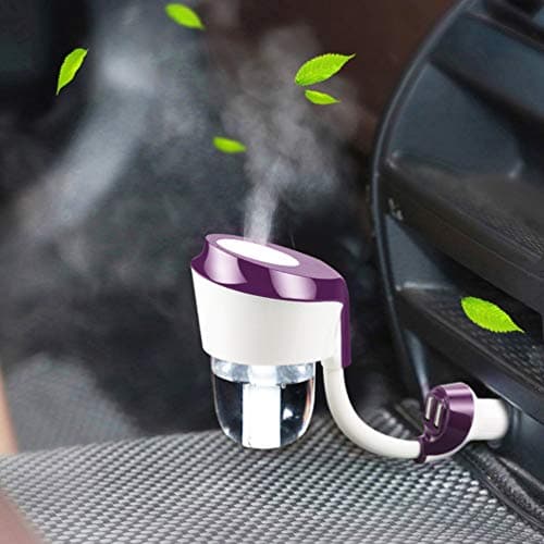 Vyaime Car Diffuser Humidifier, Essential Oil Aromatherapy Diffusers, Ultrasonic Cool Mist Humidifier for Vehicle Automobile(Purple)