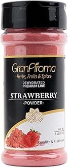 GranAroma Strawberry Fruit Powder, Juicy, Zesty, Perfect for Smoothies, Baking, Desserts, and Beverages (4 Ounce)