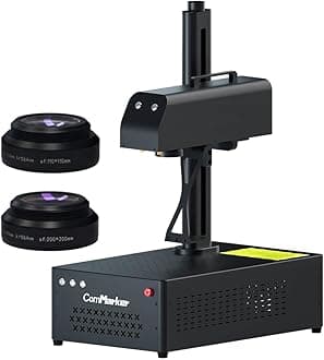 ComMarker B4 100W Fiber Laser Engraver Machine, LightBurn Compatible Laser Engraving with 2 different size lens,2-in-1 Desktop and Handheld Fiber Laser Marking Machine for Jewelry,Sliver,Gold,Tumblers