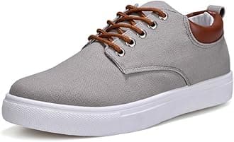 New Casual Sneakers for Men Lace-Up Canvas Shoes Low Top Walking Shoes