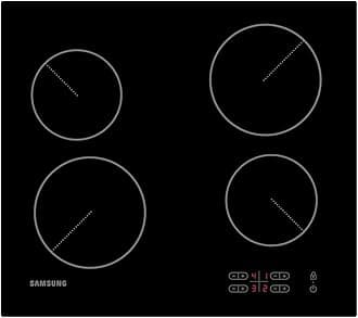 Samsung Ceramic Hob with 4 Cooking Zones, With Touch Control, Colour: Black, Material: Glass, C61R2AEE