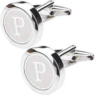 Mens Classic Stainless Steel Initial Cufflinks 26 Alphabet Initial Letter Cufflinks Business Wedding Shirts A-Z