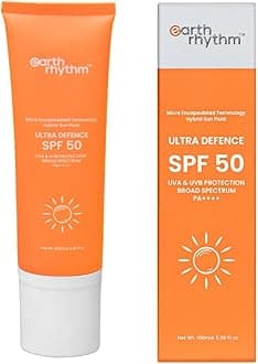 Earth Rhythm Ultra Defence Sunscreen Spf 50 Pa++++ Uva/B Borad Spectrum|Lightweight,No White Cast Non Sticky/Non Greasy|Men & Women - 100Ml,Normal