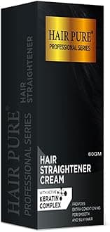 Straightener Cream with Active Keratin Complex | Professional Hair Smoothing Treatment with Argan Oil & Heat Protection | Long-Lasting Silky Straight Hair | Frizz Control| Hair Straightener Cream (60ml)