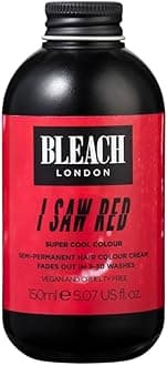 Bleach London I Saw Red Color, Vibrant Bright Red Semi-Permanent Hair Color Cream, 5.07 fl Oz, Vegan, Cruelty Free, Suitable for Bleached Blonde Hair