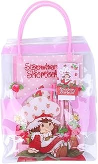 MINISO Strawberry Shortcake Collection Stationery Set (A5 Stitch-bound Book 40 Sheets, Pencil, Gel Penx2, Eraser, Sharpener, Paper Clipx15)