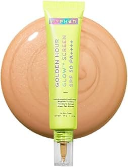 Hyphen Golden Hour Glow Sunscreen Spf 50 Pa++++ Dewy Glow & Bright Skin| Vitamin C Rich-10% Kakadu Plum & Peptides| Winter Sunscreen Moisturizer for Women & Men|Lightweight & Non Greasy, Uv & Blue