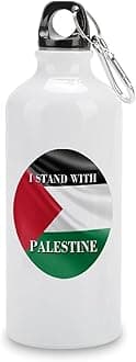 I Stand with Palestine Water Bottles Palestine Flag Insulated Stainless Steel Water Bottles 20 OZ Portable Leakproof Travel Bottle for Sports Travel