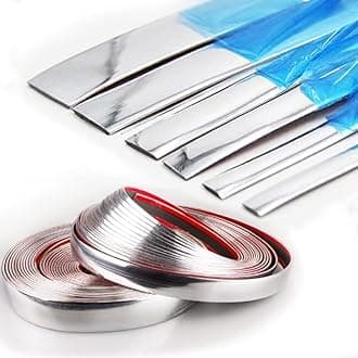 Chrome Silver Car Exterior and Interior Molding Trim Universal Bumper Window Door Body Side and Household Furniture Surfaces Decorative Strip Scratch-Proof (Width: 1 inch (25mm), Length: 25Ft)