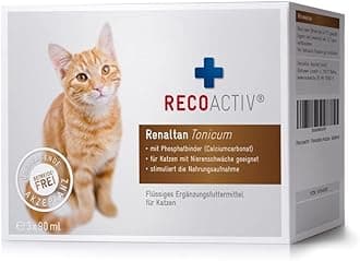 Renaltan Tonic for Cats, 3 x 90 ml, with Phosphate Binder to Reduce Phosphate Absorption from Food and Support of Kidney Function, Supplementary Feed