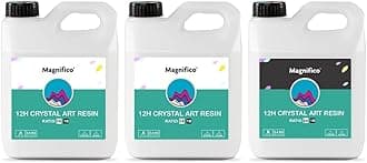- Magnifico 12H Resin | Clear UV-Resistant Epoxy Resin Art Kit (2:1), Crystal Clear, High Gloss, Protective Coating for Wood, Artwork, Furniture, Durable Finish. (7.2 KG)