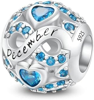 ChenYuTe Birthstone Charms for Bracelet 925 Sterling Silver Bead Charm Happy ...