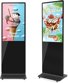 37 Inch Indoor Digital Signage Display Kiosk LCD Standing Commercial Poster Multimedia Advertising Display Totem with USB/HDMI/WiFi