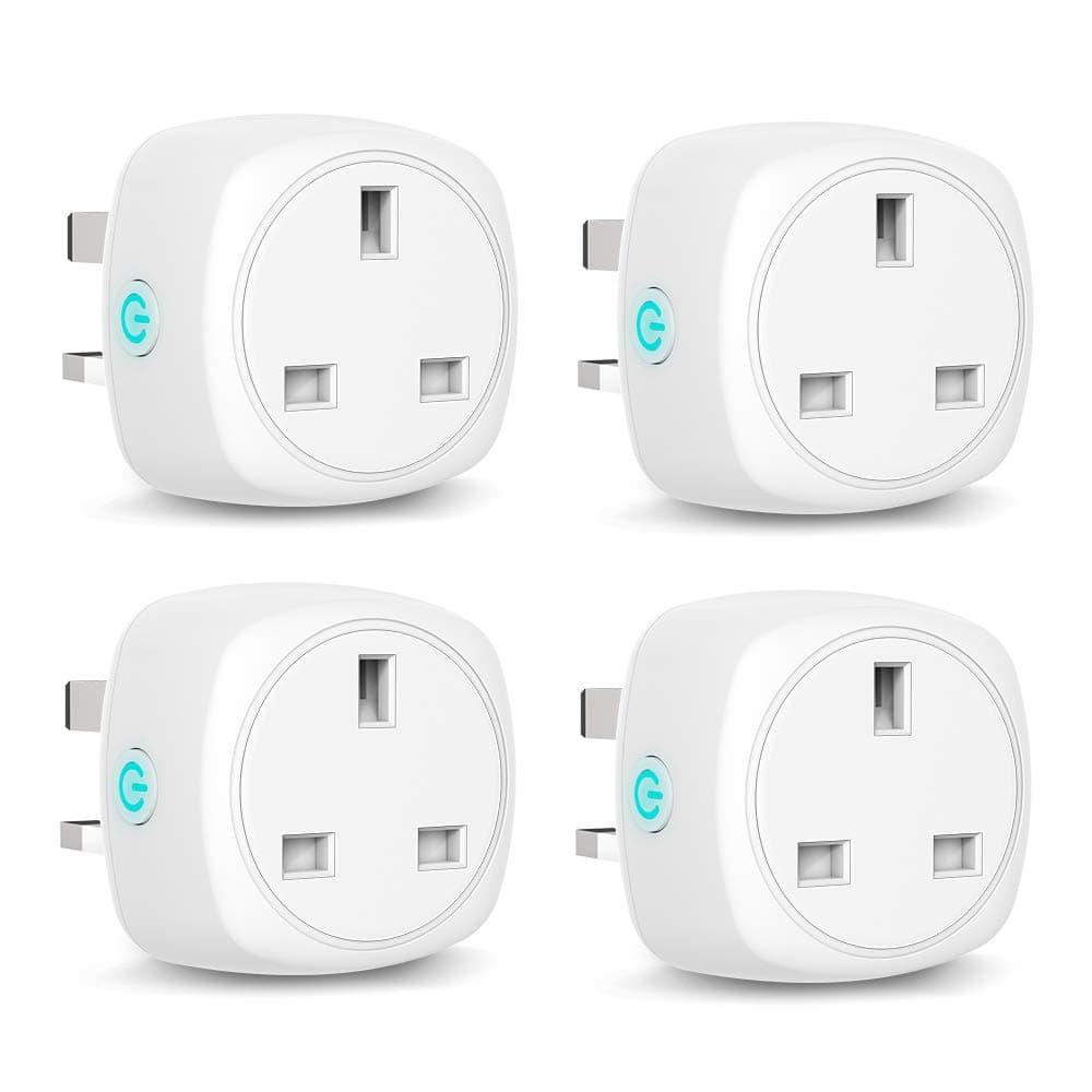 Smart Plug WiFi Socket Work with Alexa (Echo and Echo Dot), Google Home, Wireless Remote Control Timer Switch Plugs Mini Outlet, 13A, No Hub Required, 2.4Ghz Only, 4 Pack