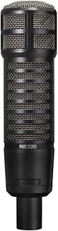RE320 Large Diaphragm Dynamic Vocal Microphone, Black, 9.00 x 1.00 x 1.00 inches