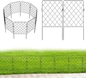 19 Packs No Dig Decorative Garden Fence for Yard, 20 Ft(L) X 24 in(H) Animal Barrier Fence, Rustproof Metal Garden Fence Border for Dog, Rabbits, and Patio Temporary Fence Stakes Defense