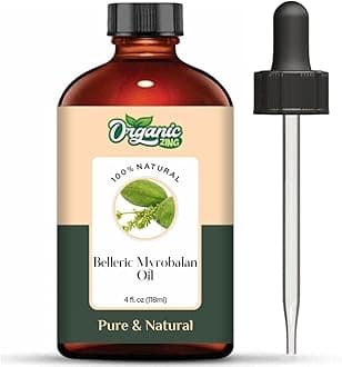 Organic Zing Belleric Myrobalan (Terminalia bellirica) Oil | Pure & Natural Essential Oil for Skincare & Hair Care - 118ml/3.99fl oz