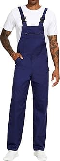 WORK IDEAMen's Bib Overalls Workwear Fashion Lightweight Jumpsuit with Pockets