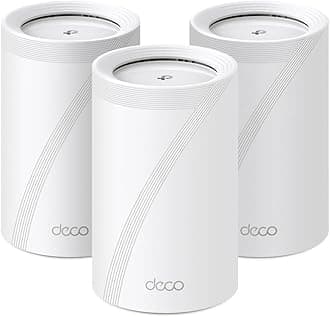 TP-Link Deco WiFi 7 Mesh BE9300 Deco Tri-Band BE65(3-Pack), Ethernet Port/Fibre 2.5 Gbps, WiFi Speed up to 9 Gbps, WPA3, 320 MHz Channels, 6 GHz